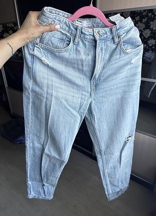Джинси мом slim bershka вкорочені