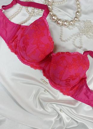 34g роскошный кружевной розовый бюстгальтер балконет на шикарную грудь george