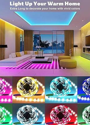 Led стрічка 5м з пультом та керуванням через телефон (rgb, usb)