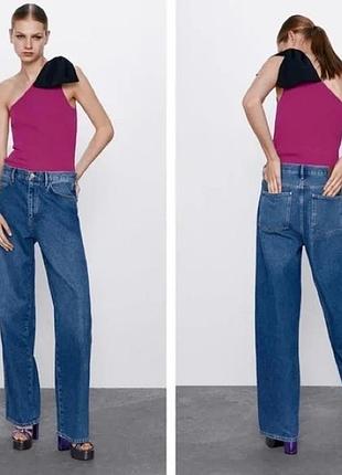 Топ zara трикотажный топ в рубчик зара блузка без рукавов топ с бантом