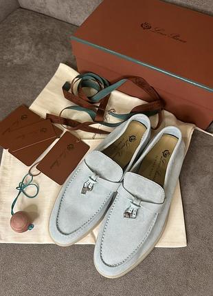Лофери loro piana, колір sapphire, розмір 37, 37,5; 38, устілка 24,5 см.