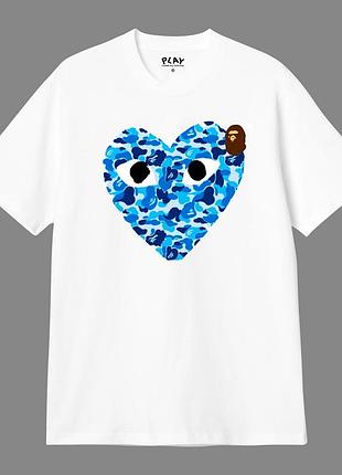 Біла футболка play bape