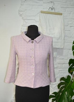 Жакет кольору 🌹 чайної троянди у стилі  сhаnеl 12