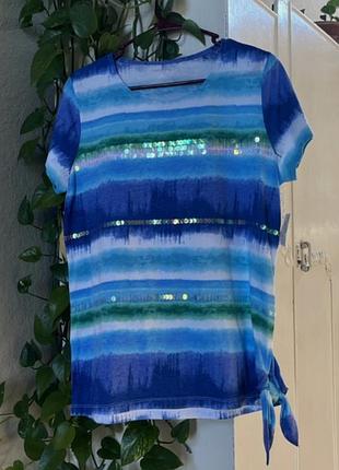 Футболка женская с пайетками батал