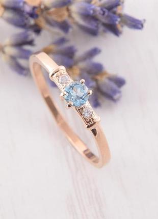 Кільце з червоного золота з топазом k-0179