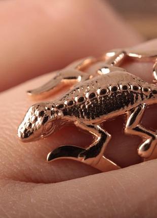 Кольцо с ящерицей из красного золота k-0217