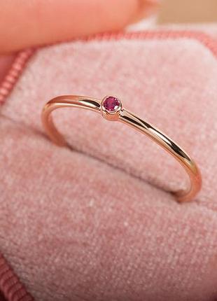Кільце з червоного золота з рубіном k-0034