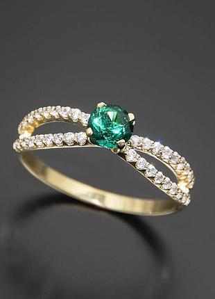 Кольцо из желтого золота с фианитами k-0063