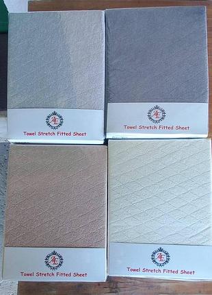 Качественная махровая простынь на резинку турция 180*200