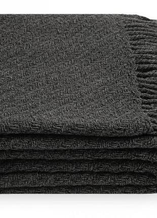 Шерстяной плед симфония темно-серый 140х200