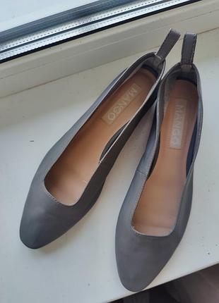 Балетки mango кожа