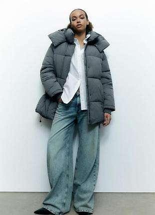 Дуте пальто з капюшоном pull&bear 2