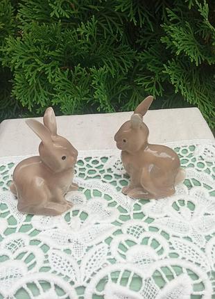 Статуэтки фарфор зайки в паре в идеальном состоянии германия