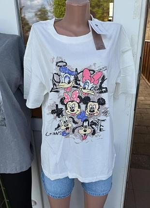 Футболка принт мікі, футболка дісней футболка з надписом