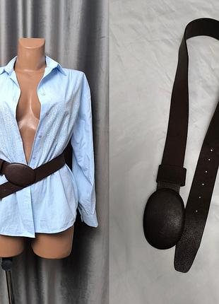 Шоколадний шкіряний ремінь - zara