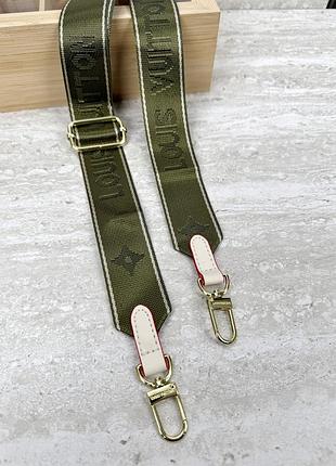 Ремінь louis vuitton  зелений+світлий беж.