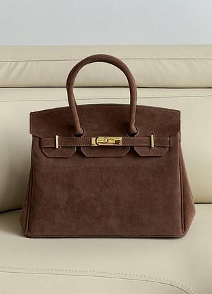 Сумка в стилі hermes in suede мокко