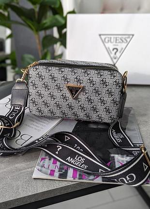 Сумочка guess кросс-боді міні лого сірий