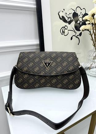 Сумка жіноча guess noelle багет коричневий