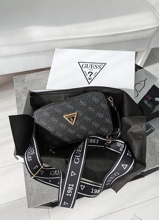Сумочка guess кросс-боді міні лого чорний