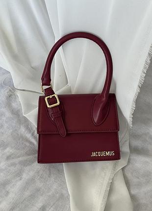 Сумка jacquemus le chiquito moyen boucle premium бордовий