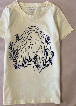Футболка з дівчинкою 7-8 років ріст 122-128 стан ідеальний