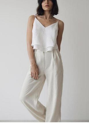 Льняные брюки палаццо h&amp;m