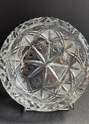Хрустальная, тяжёлая, объемная пепельница ссср