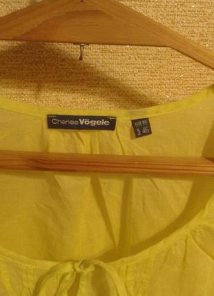 Очень нежная блуза салатно-лимонного цвета charles vogele,46 евр..2 фото