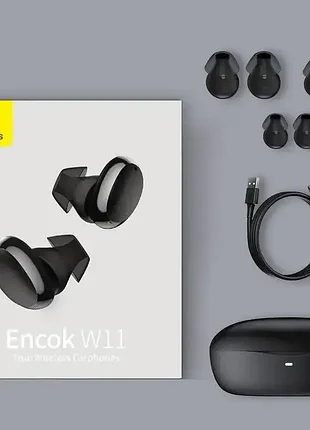Гарнитура tws baseus encok w11 ngtw060001 black