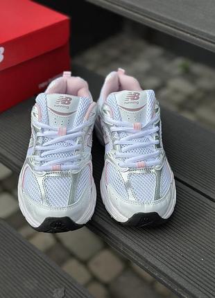 Женские кроссовки new balance 530 white silver pink сетка консультал 530 женккие с разовышем сеточка