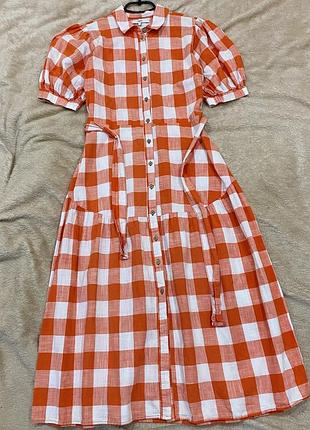 Бавовняне плаття в клітинку на ґудзиках котон