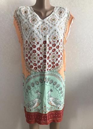 Фирменное натуральное платье 14 размера