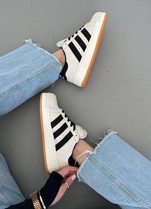 Кроссовки adidas superstar beige black
