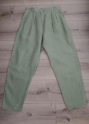 Брюки из льна на высокой посадке pennyblack, итальялия.