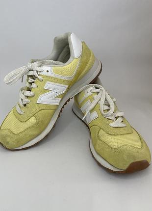 Жіночі кросівки new balance 574 39 розмір 25 см лимонні