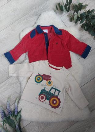 Набір сорочка реглан mini для хлопчика club 6-9 набор рубашка кофта на мальчика