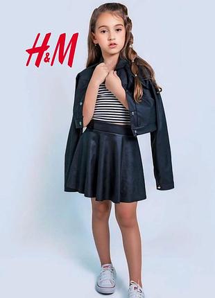 Шкіряна чорна спідниця від h&m
