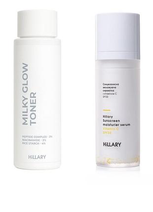 Набір для зволоження та сонцезахисту шкіри hillary moisturizing & spf protection set