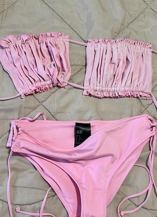 Купальник рожевий роздільний s-m