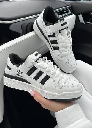 Кроссовки adidas forum 84 low white black logo