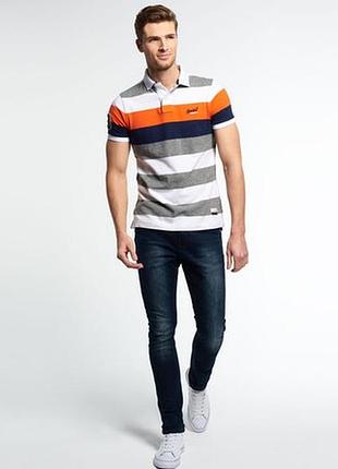 Мужская рубашка-поло duo hoop stripe от superdry футболка