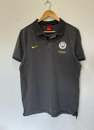 Найк манчестер сіті сіра футболка поло спортивна nike manchester city