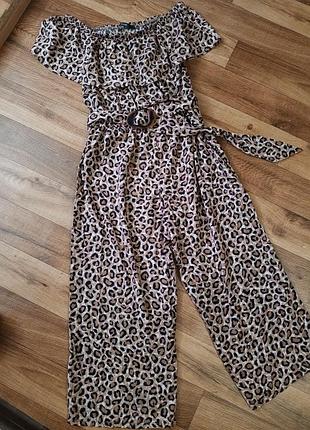 Вискозный леопардовый комбинезон