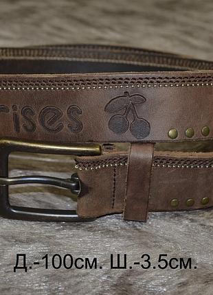 Класный кожаный ремень perises (100x3,5)
