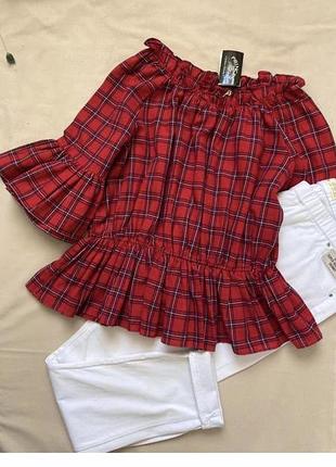 Льон 100% італія блузка топ лляна з рюшами батал