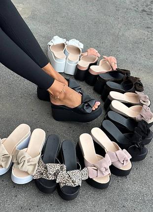 Шлепанцы женские натуральная замша/кожа