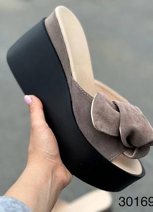 Шлепанцы женские натуральная замша
