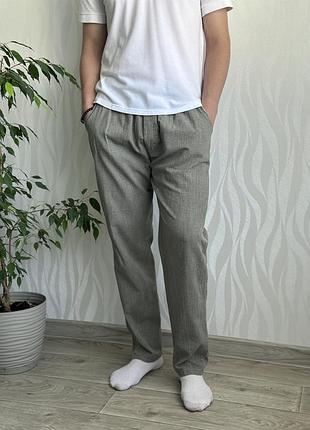 Чоловічі літні тонкі штани 50-52 54-56 льон катон лляні брюки лен