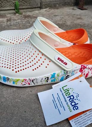Crocs lite ride literide клоги сабо кроксы белые распродажа